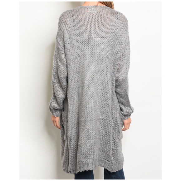 ❄️GRAY CHUNKY KNIT CARDIGAN - Picture 5 of 12